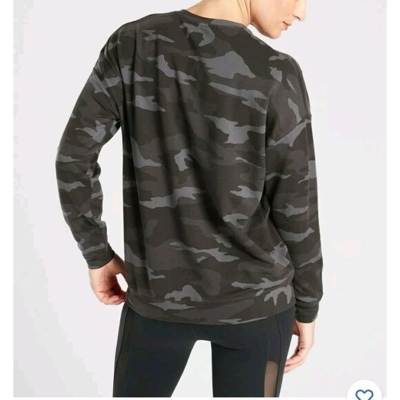 Athleta Studio To Street Camo Sweatshirt Size Medium - Picture 2 of 8
